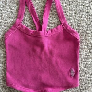 Pink Ribbed Tank Top